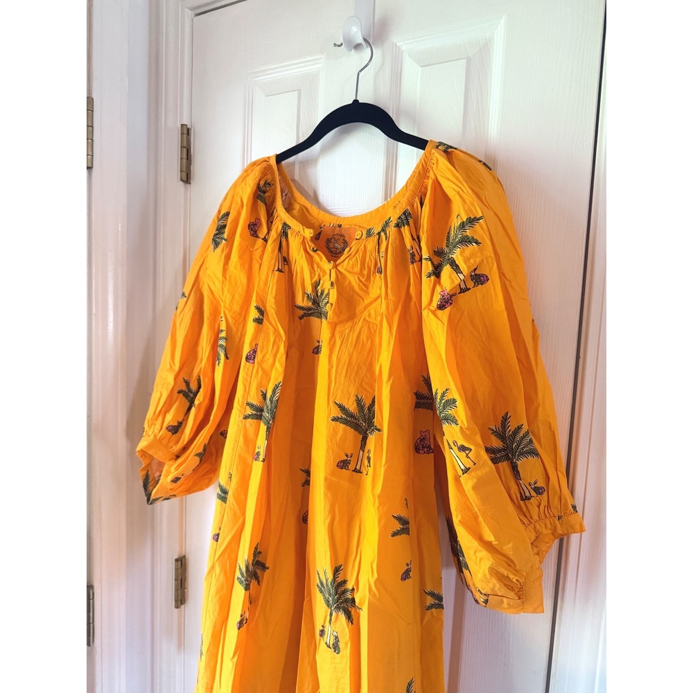 Coniglio Palm Beach Grace Mini Dress Orange Palm Tree Cotton Small NWT - Picture 3 of 6
